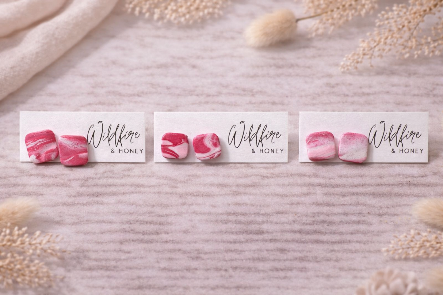 Marble - Large Square Stud