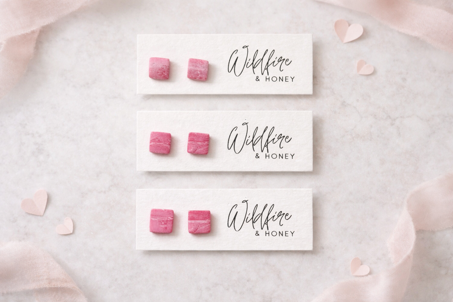 Marble - Small Square Stud